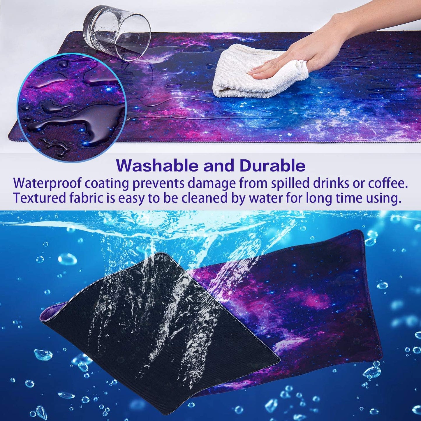 Gaming Mouse Pad, 31.5X15.7Inch Large Extended Mousepad Big Computer Desk Mat for Keyboard and Mouse Full Desk Mouse Mat with Non-Slip & Rubber Base